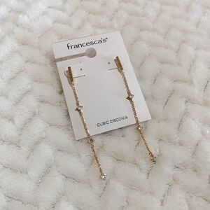 Francesca's Collections Gold Cubic Zirconia Drop Earrings